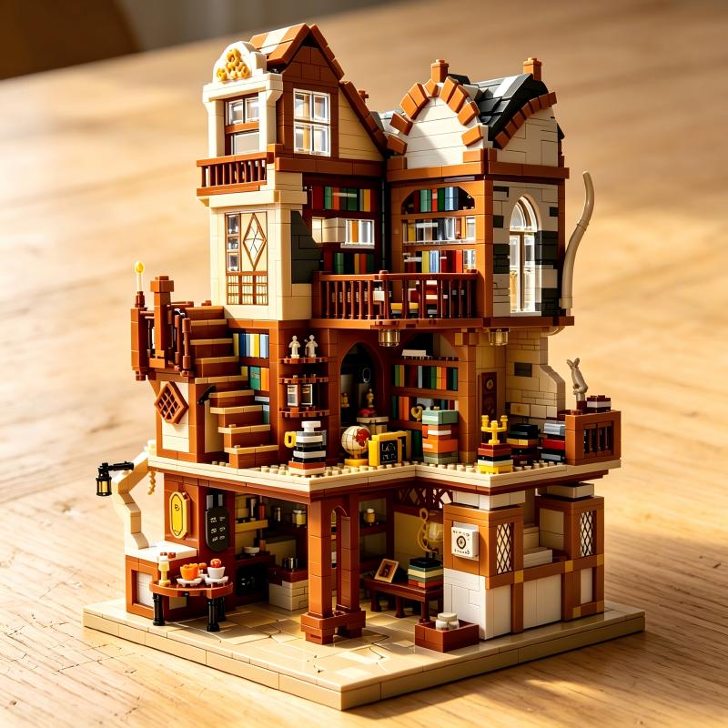 Vintage Collectible Books - Vintage Book‑House Bricks Model, Multi‑layer Detailed